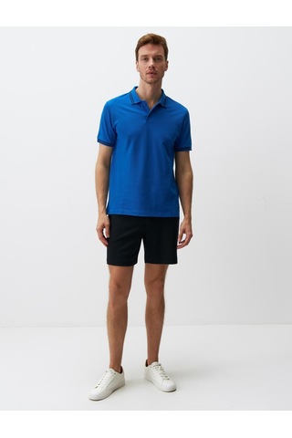 Jimmy Key Saks Polo Yaka Kısa Kollu Erkek Tişört Saks Mavi