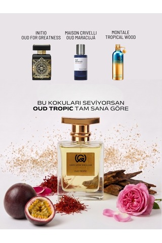 Oud Tropic Erkek Parfüm Edp Tropikal Meyve, Oud, Safran, Deri, Amber Kalıcı Etkileyici Meyveli