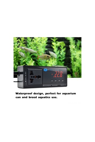 Vkemall Ac-112 Suya Dayanıklı Dijital Sıcaklık Kontrol Cihazı - Renkli Lcd Ekranlı Akvaryum Isıtma/soğutma Termostati Eu 220v