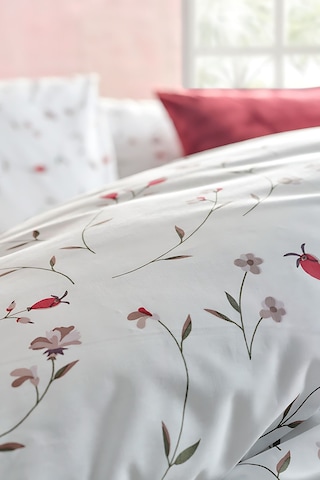 Doqu Home Ranforce Elegan Çift Kişilik Nevresim Takımı - Beyaz