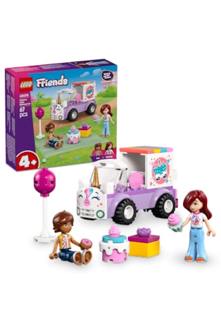 LEGO® Friends Tek Boynuzlu At Pasta Dağıtım Arabası 42675 - 4 yaş ve üzeri çocuklar için Yaratıcı Oyuncak Yapım Seti (67 Parça)