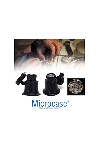 Microcase Saatçi Tamirci Göz Büyüteci 20X Işıklı Siyah - Al2450
