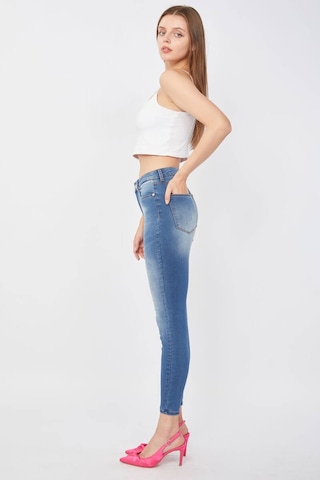Kadın Skinny Fit Esnek Pantolon Mavi 001