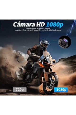 Junglee BT68 Kask Kulaklık Ses Kontrolü 1080p Video Kayıt Kameralı Intercom Motosiklet Bluetooth