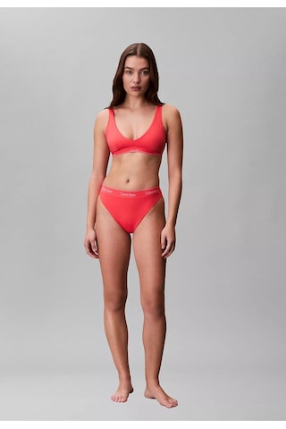 Calvin Klein Kadın Kalın Askı Ck Yazı Desenler Slim Fit Süngerli Pembe Bikini Üstü-16148