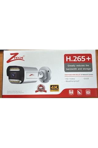 Ztech Zr-8080 5mp 2.8mm 12led Fullcolor + Mikrofon Bullet Dış Mekan Ip Kamera