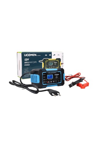 Ucomen Akü Şarj Cihazı 12v 6a - Led Göstergeli 12v Max 6a Akü Şarj Aleti