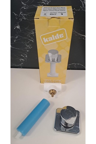 Ankastre Aç Kapa Vana - Köşeli Yuvarlak Metal Krom Volan Ø25x1/2" Kalde