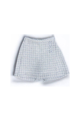 Kız Bebek Desenli Şort Etek-15034 Gri