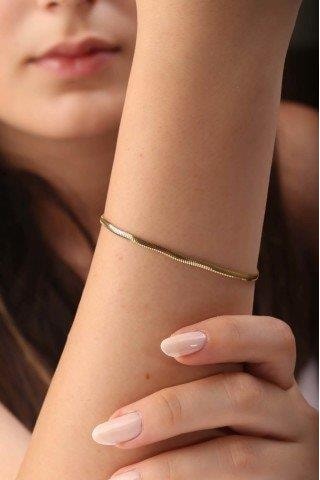 Sefa Gold SFBL06 14 Ayar Altın İtalyan Balık Sırtı Bileklik Sarı Altın
