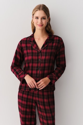 Suwen Alda Maskülen Pijama Takımı Sh26124660b1114 Kırmızı