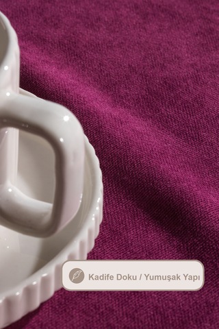 Elart Soft Kadife Masa Örtüsü Dikdörtgen 150x220 Cm Vişne Vişne