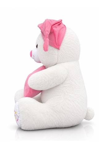 Ayıcık Şapkalı Ve Yastıklı Seri Peluş Ayıcık 60cm - Hediyelik Peluş Oyuncak 001 - Beyaz