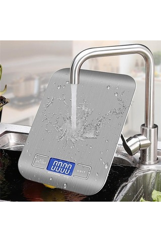 Paslanmaz Çelik Pişirme Tartı Mutfak Ölçeği 5 Kg Oz / Ml / Lb / G Dijital Ölçekli Gıda Diyet Dengesi Ölçüm Lcd Elektronik Ölçek Ahşap