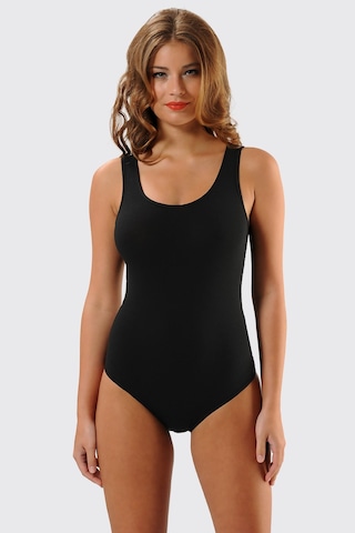 Hmd 3006 Likralı Kalın Askılı Çıtçıtlı Body - Siyah Siyah