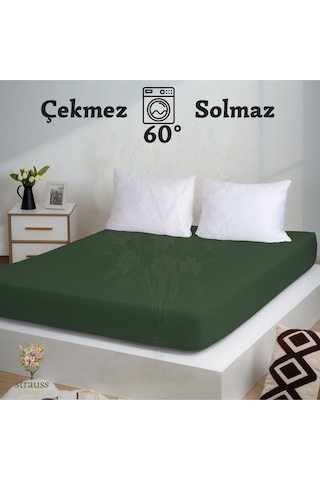 Home Premium Lastikli Çarşaf Yüksek Yataklara Özel 40cm Yükseklik Penye %100 Pamuk 150gr/m2 Oeko Tex Haki