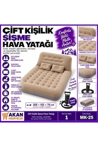 Özel Üretim Seyahat Konforlu Kamp Yatağı Çift Kişilik Şişme Hava Yatağı Diğer