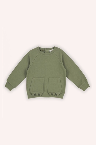Panço Erkek Bebek İki Cepli Haki Sweatshirt Çok Renkli