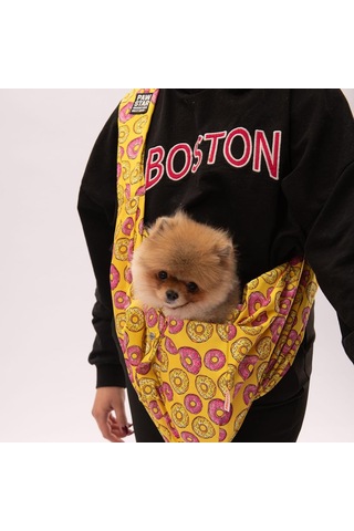 Pawstar Donut Desenli Crossbody Çanta Kedi Köpek Taşıma Çantası