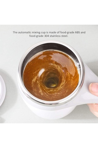 Taşınabilir Otomatik Karıştırıcılı Kupa Bardak Beyaz