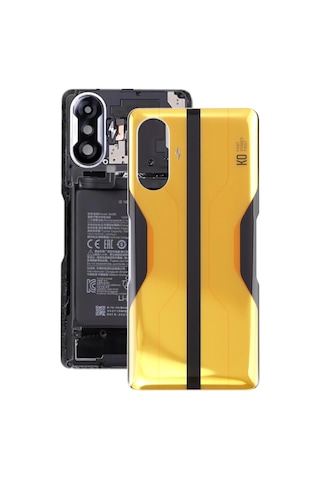 Xiaomi Redmi K40 Gaming Uyumlu Arka Pil Batarya Kapağı Cam M2012k10c M2104k10ac - Sarı