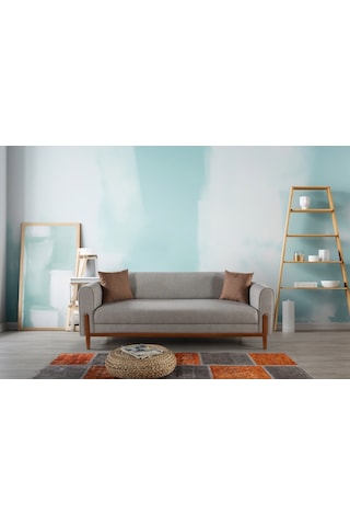 Ferranti Plus Ahşap Yataklı Sandıklı Kanepe Krem