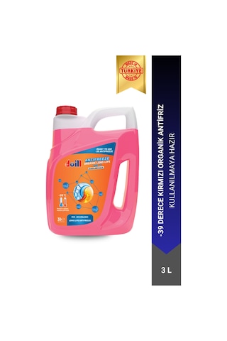Doill -39 / -40 Derece Hazır Karışım 3 Litre Organik Kırmızı Antifriz - G12