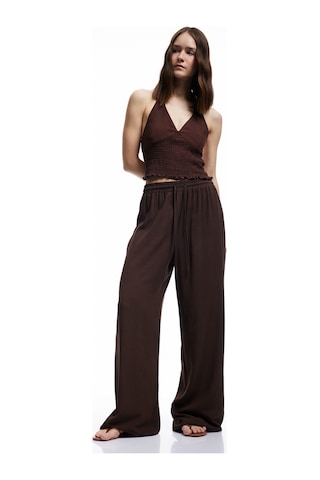 Koton Viskon Halter Yaka Boyundan Bağlamalı Kolsuz Gipeli Crop Bluz Kahverengi 5sal30041ıw Kahve