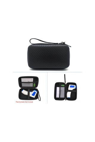 Hangfox Pratik Eva Termometre Kılıfı - Örgü Desenli, Taşınabilir Ve Hafif 21x12x6 Cm Siyah