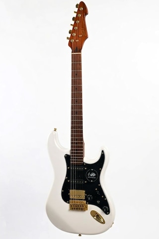 Peavey Raptor Lightning Bolt St 60th Hss Stratocaster Elektro Gitar Gold Hardware - Olympic White