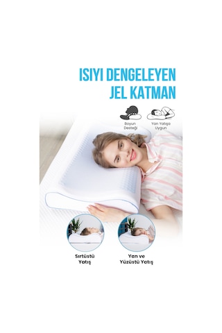 Anatolia Yüksek Terletmeyen Ortopedik Boyun Destekli Yastık Serinleten Visco Yastık Jelli Yastık