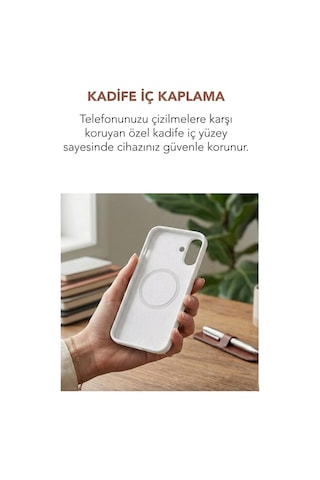 Apple İphone 17 Uyumlu Magsafe Lansman Silikon Kılıf Beyaz