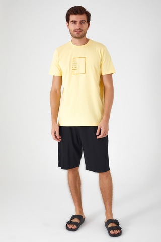 Arnetta Think Less Live More Sarı Erkek Bermuda Takım 001
