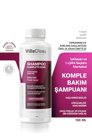 Villed'eau Yıpranmış Yağlı ve Kırılan Saçlar için Dökülme Karşıtı Şampuan 100 ML
