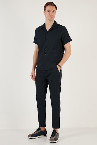 Buratti Apaş Yaka Kısa Kollu Regular Fit Erkek Gömlek Cf24S117842 Lacivert