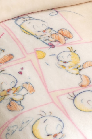 Puffy Tweety Frame Wellsoft Lisanslı Bebek Battaniyesi - Sarı