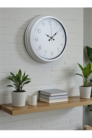 Sade Tasarım Beyaz 40 Cm Metal Standart Duvar Saati Diğer
