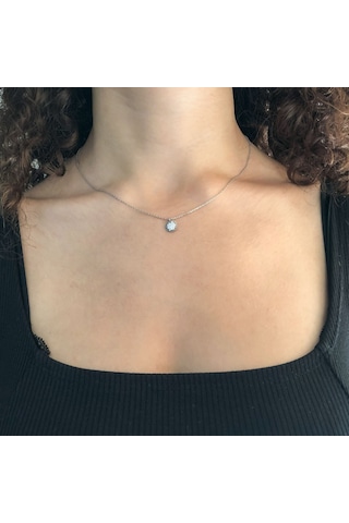 Ferizz Zirkon Taşlı Gümüş Kolye Gk-302