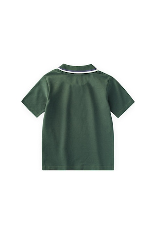 Cigit Polo Yaka T-shirt 2-10 Yaş Haki Yeşil