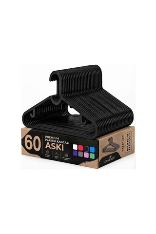 Coverest 60 Adet Slim Plastik Elbise Askısı Diğer