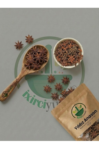 İxirciyusuf Yıldız Anason Star Anise Whole Star Anise Badian Illicium Verum Doğal Kurutulmuş 50 G