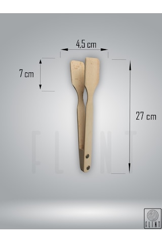 Gürgen Ağacı El Yapımı Ahşap Maşası 27cm Mutfak Yemek Servis