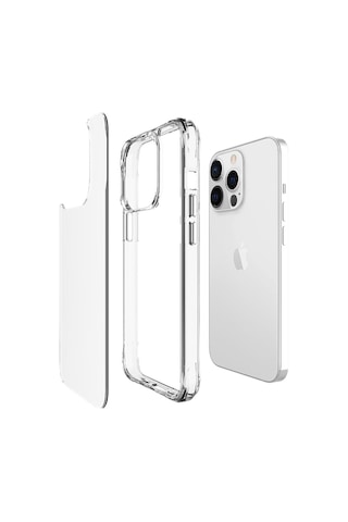 Zeyline Apple Uyumlu iPhone 13 Pro Max Zore Şeffaf Ultra İnce Airbag Tasarımlı Okka Kapak-renksiz