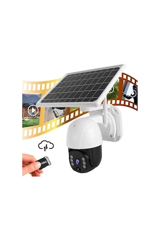 Solar Panelli Su Geçirmez Gece Görüş Destekli Kablosuz Bağlantılı Güvenlik Kamerası Lisinya Çok Renkli