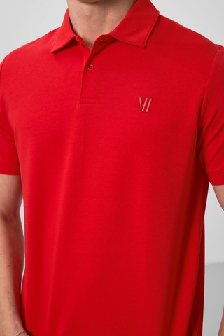 Tommy Life Kırmızı Basic Göğüs Logolu Standart Kalıp Triko Polo Yaka Erkek T-shirt - 87768 Kirmizi