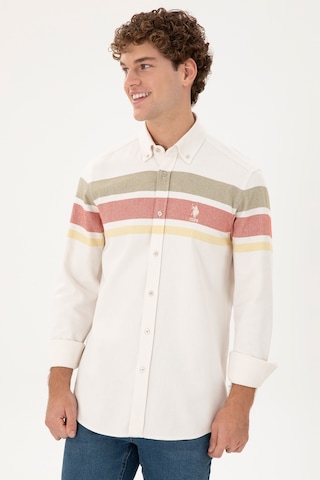 U.s. Polo Assn. Erkek Krem Gömlek Desenli 50291406-vr071 Krem