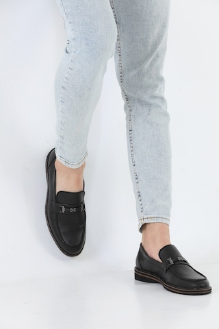 M.Karaca Hakiki Deri Ortopedik Tokalı Klasik Erkek Ayakkabı Siyah