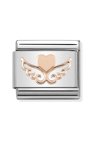Composable Classic Dekoratif Link - Semboller - Kanatlı Kalp - 9k Rose Altın