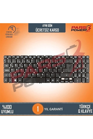 Acer Uyumlu Aspire V5-531, V5-551, V5-571, V5-552, V5-572, V5-573g Serisi Notebook Klavye (Siyah TR) (Pars Power) 782534