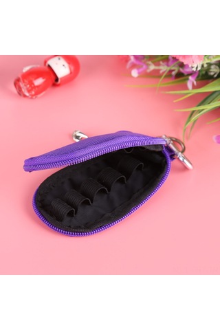 Hangfox 10 Bölmeli Anahtar Zincirli Uçucu Yağ Depolama Çantası - 2/3ml Flaşlıklar İçin, Oxford Kumaş, Reçine Rengi, Logo Yok